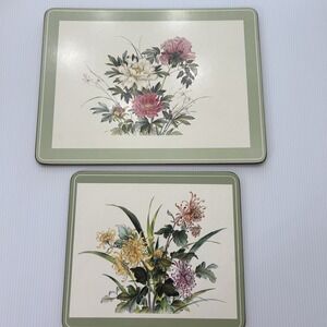 Pimpernel Placemat And Trivet Botanical Flowers Cottage Decor Peony